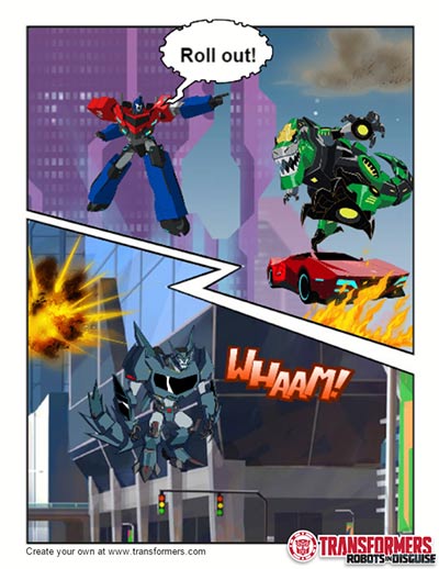 Transformers Comic Creator: my comic page