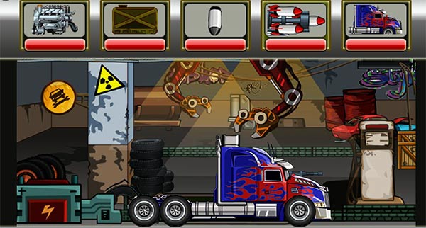 Optimus Breakout: don't forget to visit workshop and spend some money on upgrades! Optimus Prime breakout: workshop