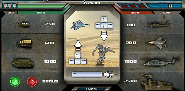 Starscream Showdown controls image of Starscream Showdown controls