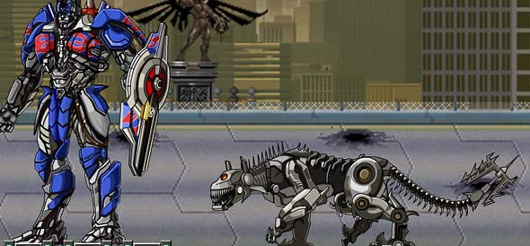 Transformers Cargo Truck Express: controls image of The Return Of Optimus Prime: Rachet creeping up on Optimus from behind