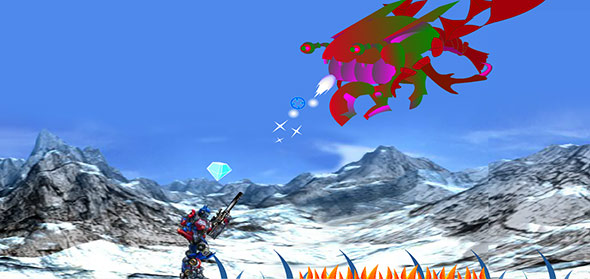 Optimus vs Demons fight boss scene image of Transformers Demon Hunter fight boss scene