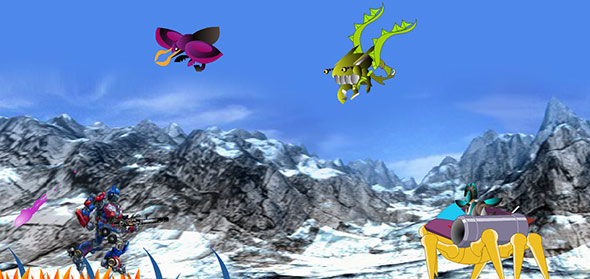 Optimus vs Demons game scene image of Transformers Demon Hunter game scene