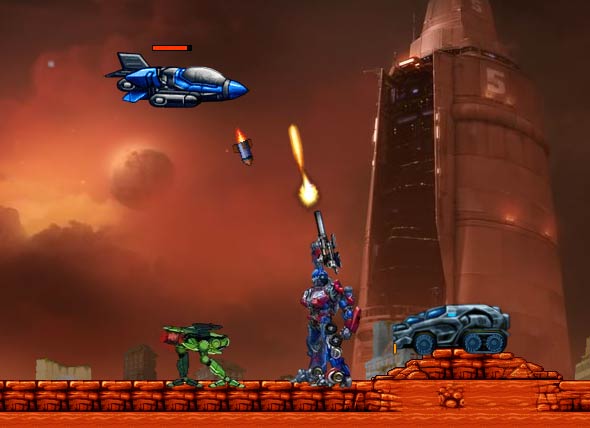 Transforems battle game: shooting scene